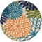 Homeroots 5 ft. Round Orange Floral Outdoor Area Rug 384639 - alternate 1